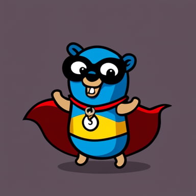 Go Blue Gopher as a German superhero
