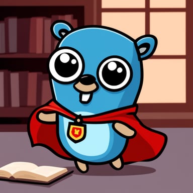 Go Blue Gopher as a German superhero