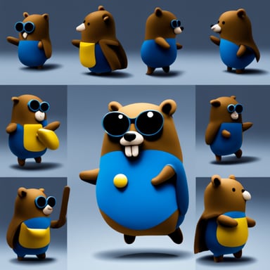 Go Blue Gopher as a German superhero