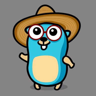 Go blue gopher as a Mexican character.