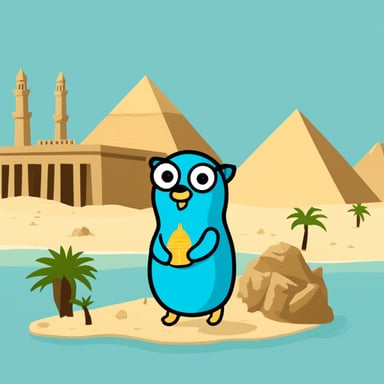 Go Blue Gopher explores Egypt.