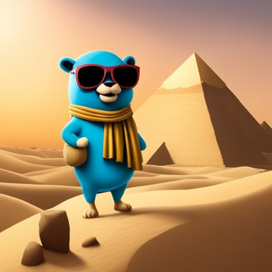 Go Blue Gopher explores Egypt.