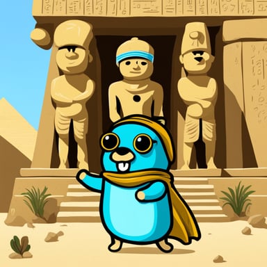Go Blue Gopher explores Egypt.