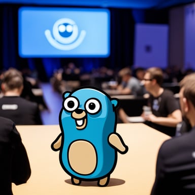 Go Blue Gopher at GopherCon Berlin.