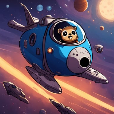 Go Blue Gopher pilots a spacecraft on an adventurous journey across the galaxy.