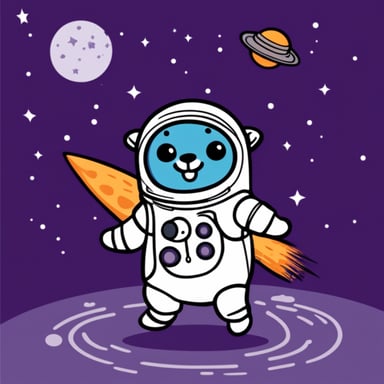 Go Blue Gopher as an astronaut.