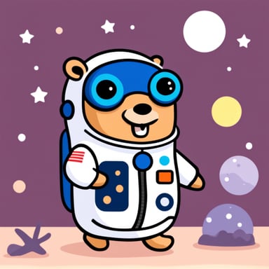 Go Blue Gopher as an astronaut.