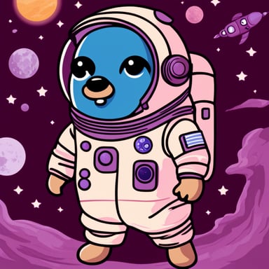 Go Blue Gopher as an astronaut.