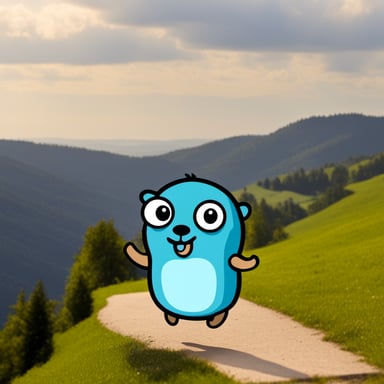 Go Blue Gopher is exploring Germany.