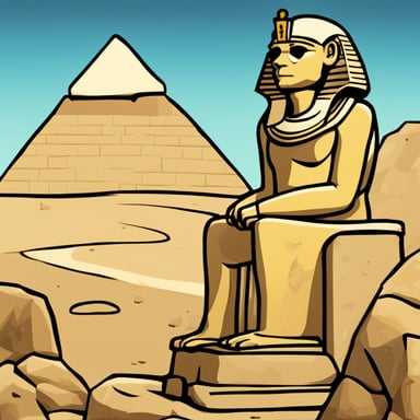 Go blue gopher as a pharaoh in Egypt on top of the Sphinx.