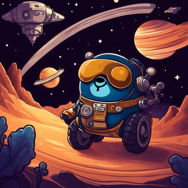 Go Blue Gopher pilots a spacecraft on an adventurous journey across the galaxy.