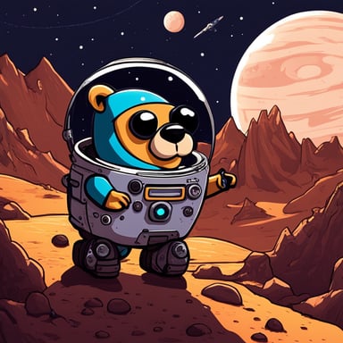 Go Blue Gopher pilots a spacecraft on an adventurous journey across the galaxy.