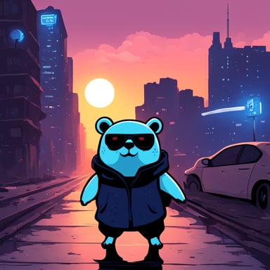 Cyberpunk Go Blue Gopher explores a dystopian city in Berlin.