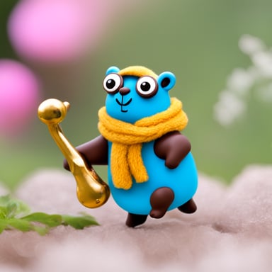 Steampink Go Blue Gopher