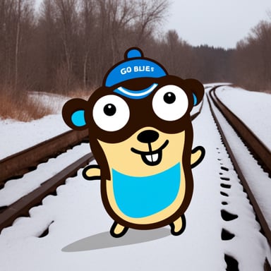 Happy go blue gopher in Russia.