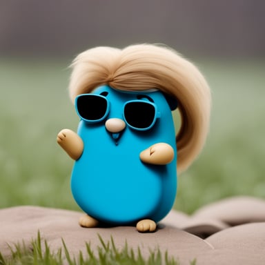 A gopher with Elvis hair becomes Go Blue Gopher with Elvis hair.