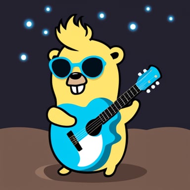 Go Blue Gopher as a Golang gopher with hair like Elvis Presley.