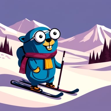 Go Blue Gopher enjoyed a day of skiing on the snowy slopes.
