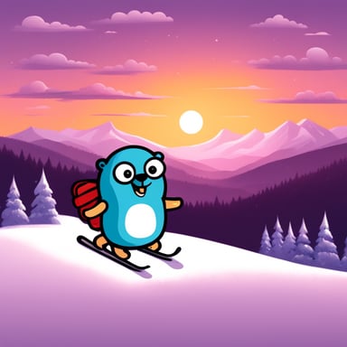 Go Blue Gopher enjoyed a day of skiing on the snowy slopes.
