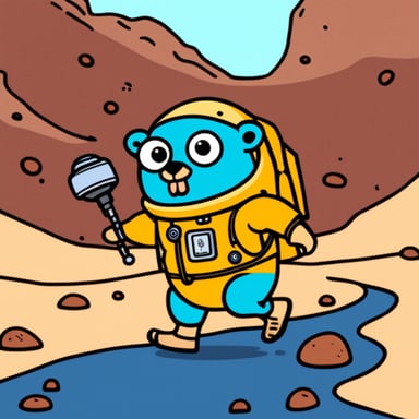 Go Blue Gopher walking on Mars.