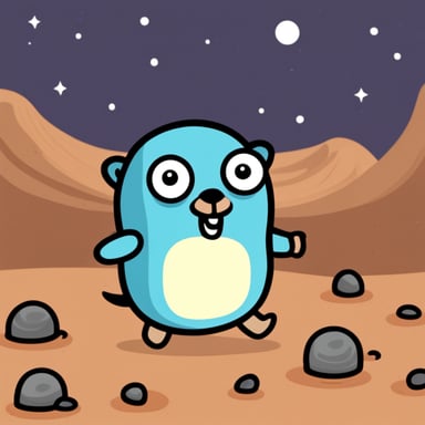 Go Blue Gopher walking on Mars.