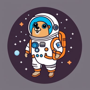 Go blue gopher as the astronaut.