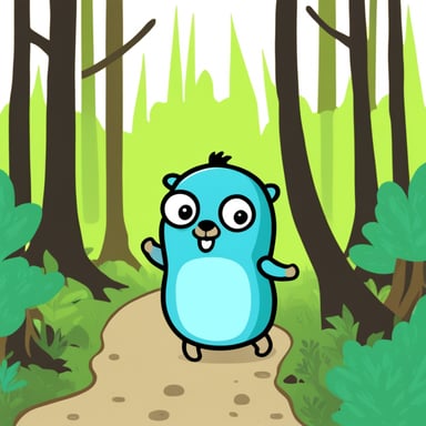 Go Blue Gopher explores the forest.