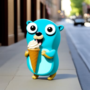 Go Blue Gopher enjoys eating ice cream.