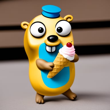 Go Blue Gopher enjoys eating ice cream.