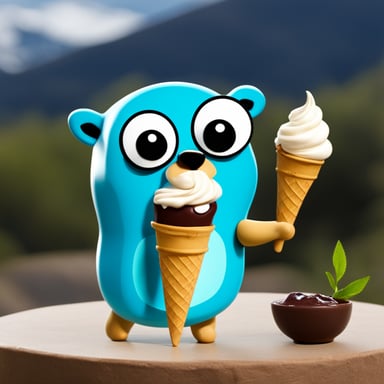 Go Blue Gopher enjoys eating ice cream.