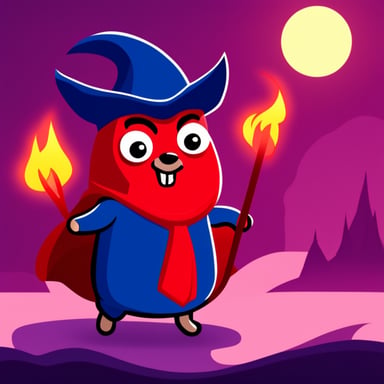 Go Blue Gopher as a red evil devil