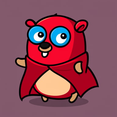 Go blue gopher as a cute red devil.