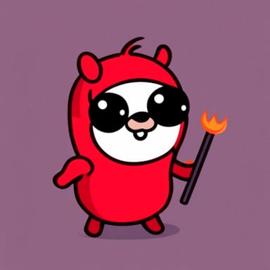 Go blue gopher as a cute red devil.