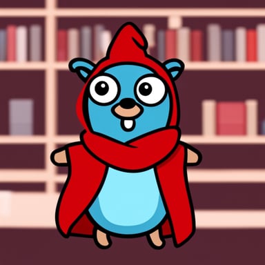 Go blue gopher as a cute red devil.