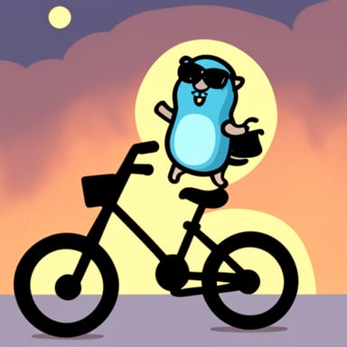 Go Blue Gopher riding a bike.