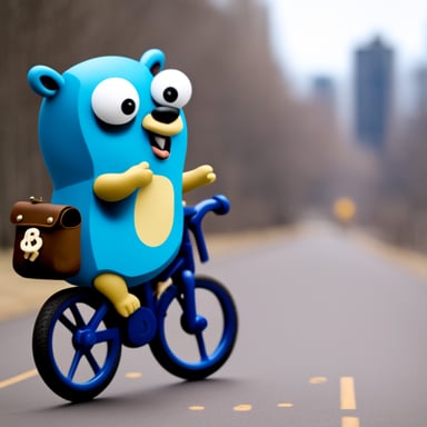 Go Blue Gopher riding a bike.