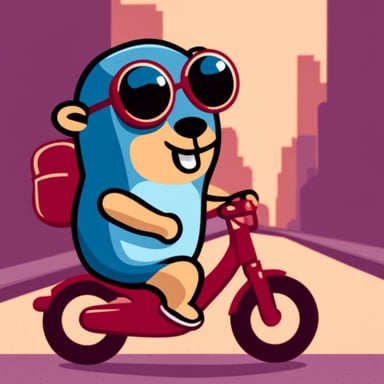 Go Blue Gopher riding a bike.