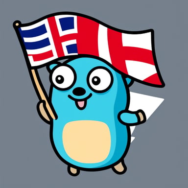 Go Blue Gopher holding the Norway flag.