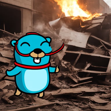 Go Blue Gopher heroically rescues animals from a burning building.