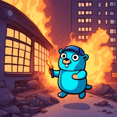 Go Blue Gopher heroically rescues animals from a burning building.
