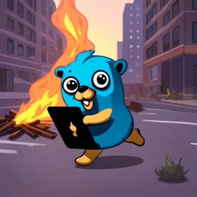 Go Blue Gopher heroically rescues animals from a burning building.