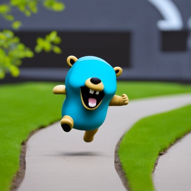 Go Blue Gopher running for his life.