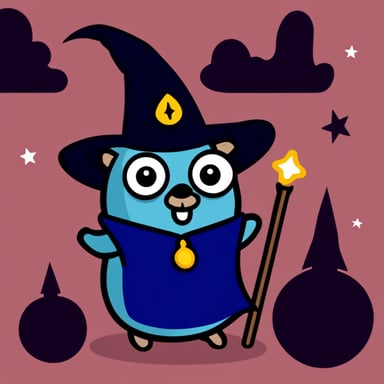 Go blue gopher as a wizard.