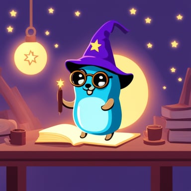 Go blue gopher as a wizard.