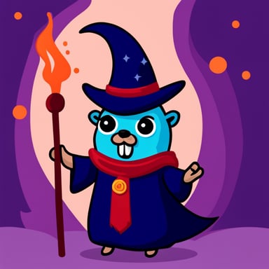 Go Blue Gopher as a scary evil wizard.