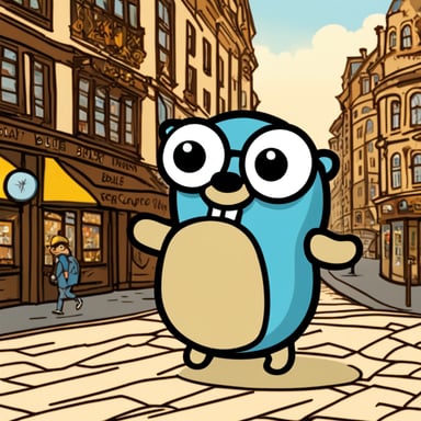 Go Blue Gopher, as a tourist in Berlin, Germany, explores the city's rich history and vibrant culture.