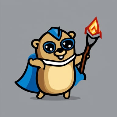 Go Blue Gopher, battle-hardened, wielding the Kubernetes logo as a shield.