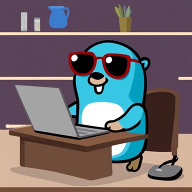 Go Blue Gopher as hacker.