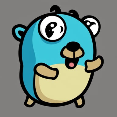 Go blue gopher with multiple eyes.