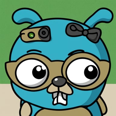 Go blue gopher with multiple eyes.
